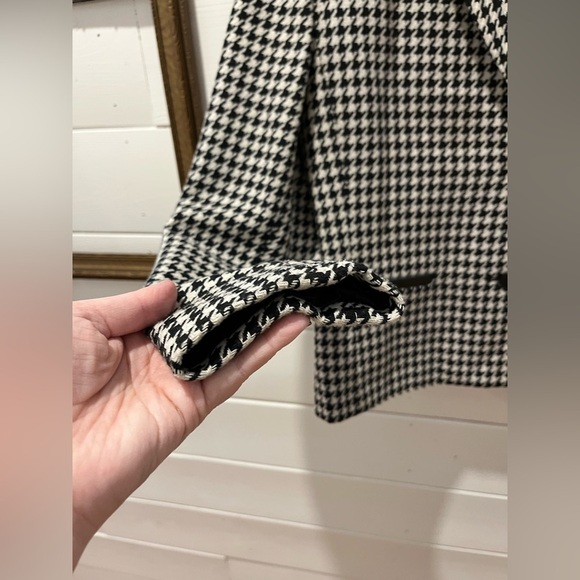 LES AILES DE LA MODE vintage black and white houndstooth blazer size 11 - Picture 10 of 10